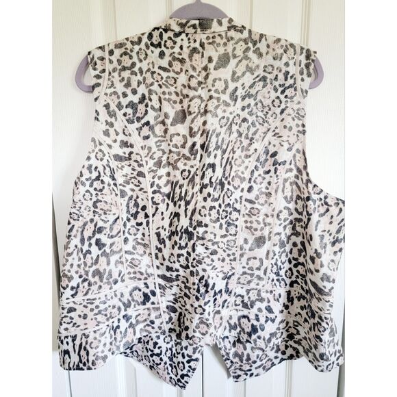 Chico's 4 Sleeveless Linen Blend Open Front Cover Vest Shirt Top Size 1X Pckts - Picture 2 of 7